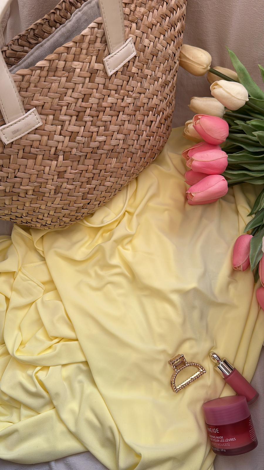 Hijab Jersey Premium Jaune Pastel – Fraîcheur & Élégance