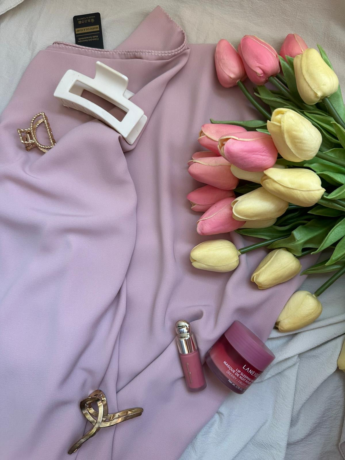 Hijab Soie de Médine Rose Poudré - Élégance & Douceur