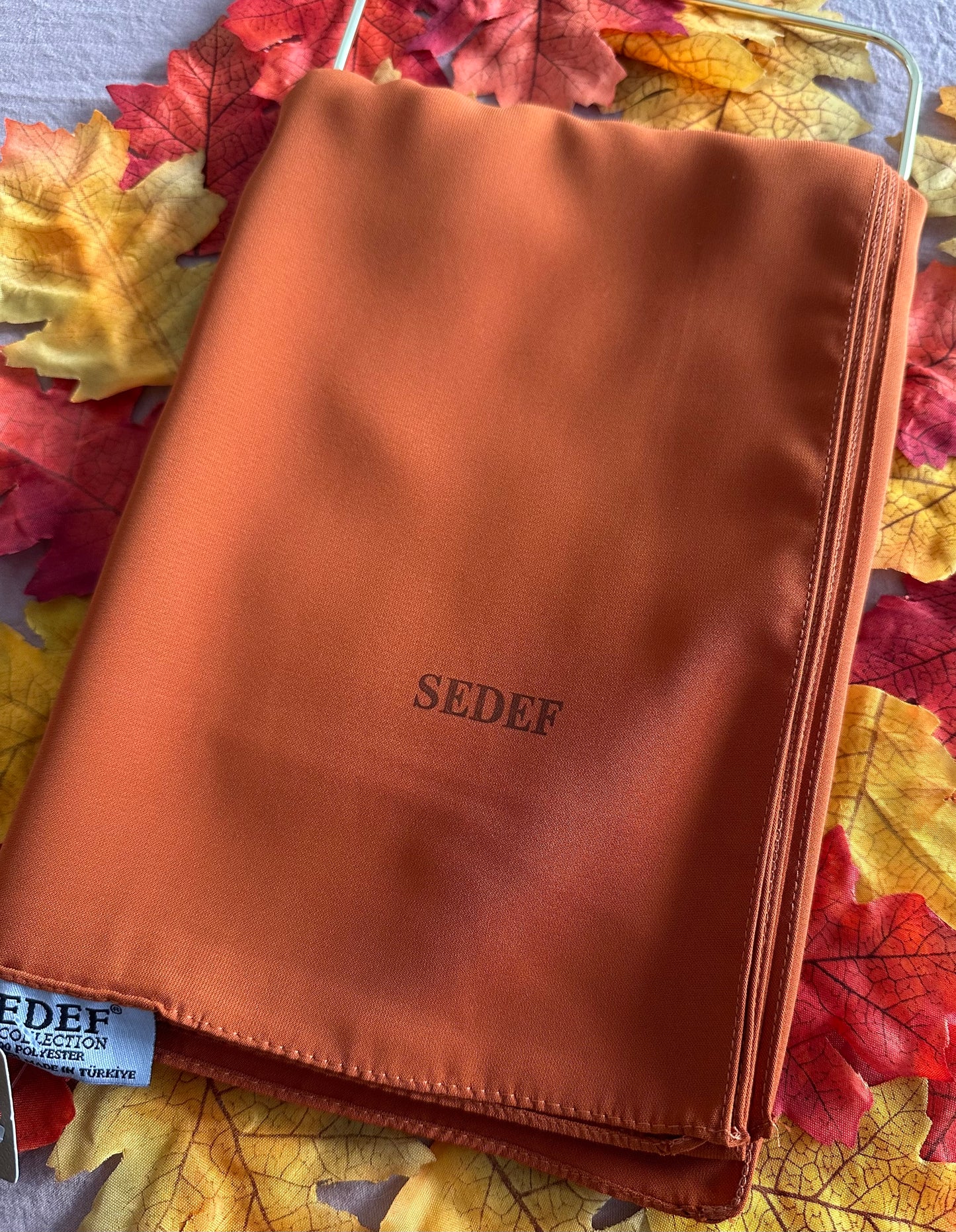 Hijab Soie de Médine – Orange Automne 🍂