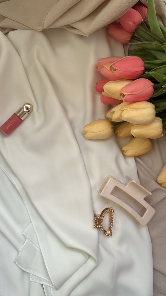 Hijab Soie de Médine Blanc Cassé – Chic & Naturel