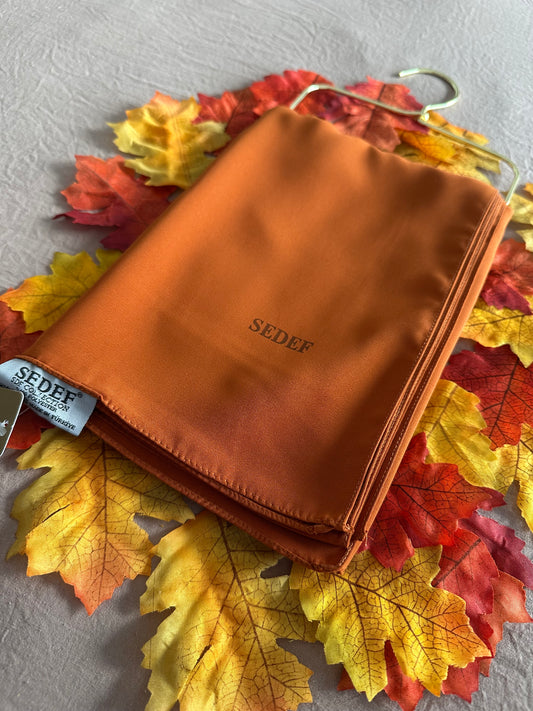 Hijab Soie de Médine – Orange Automne 🍂