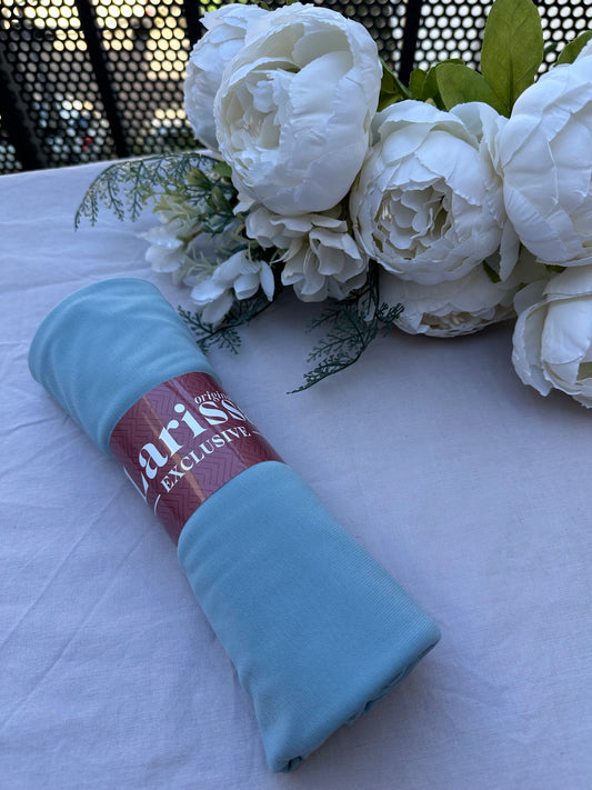 Hijab Jersey Premium Bleu ciel – Fraîcheur & Élégance