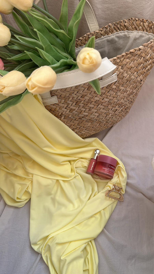 Hijab Jersey Premium Jaune Pastel – Fraîcheur & Élégance
